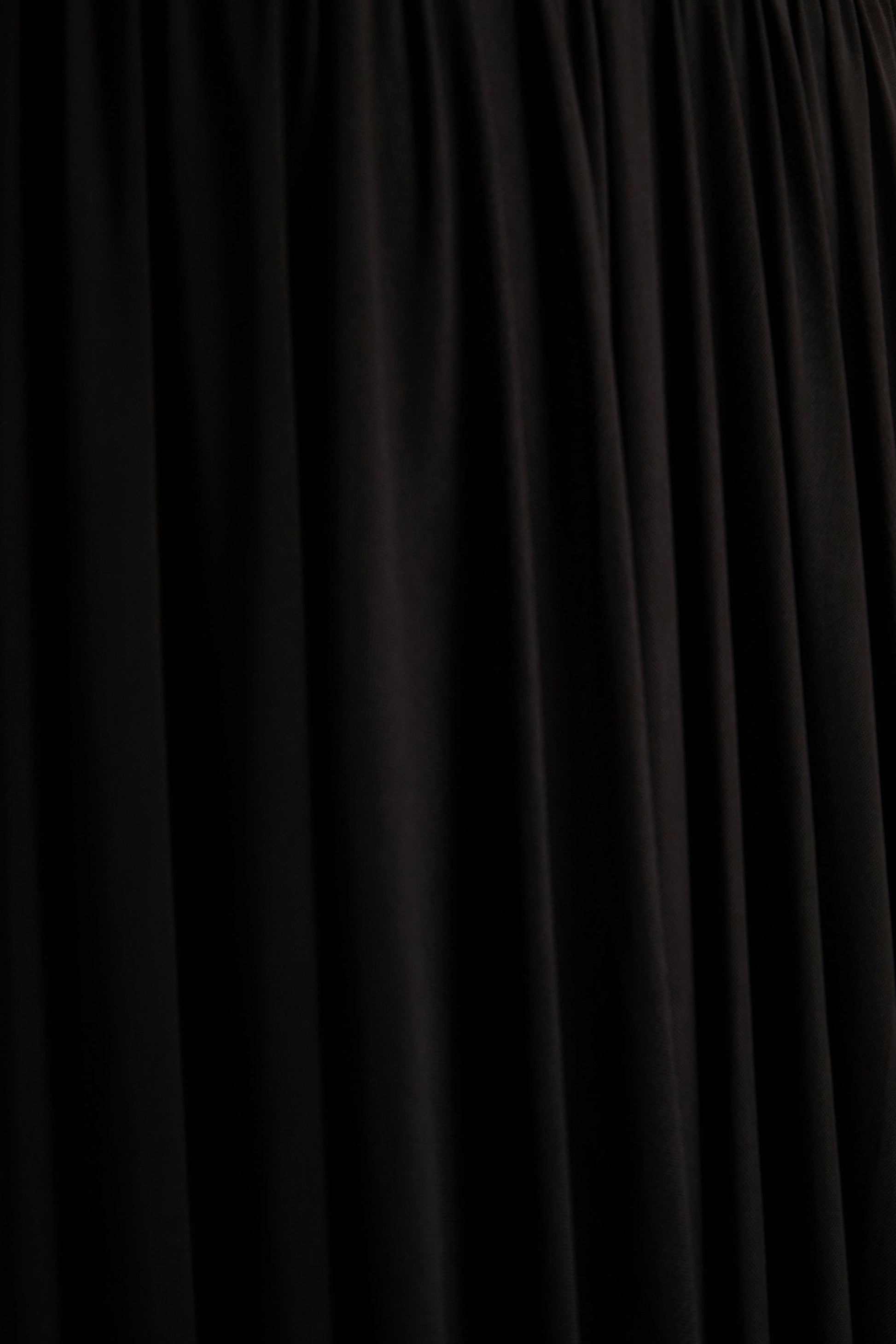 Verity | Black Cowl-Neck Maxi Dress With Sheer-Skirt