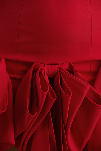 Erica | Red Ruffle Puffball Mini Dress