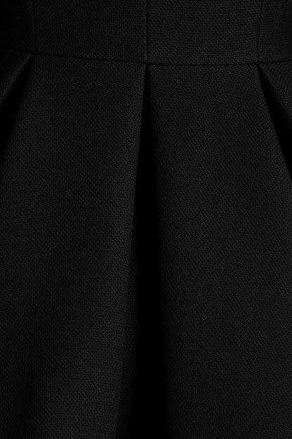 Kat | Black Plunge-Neck Tailored Mini Dress