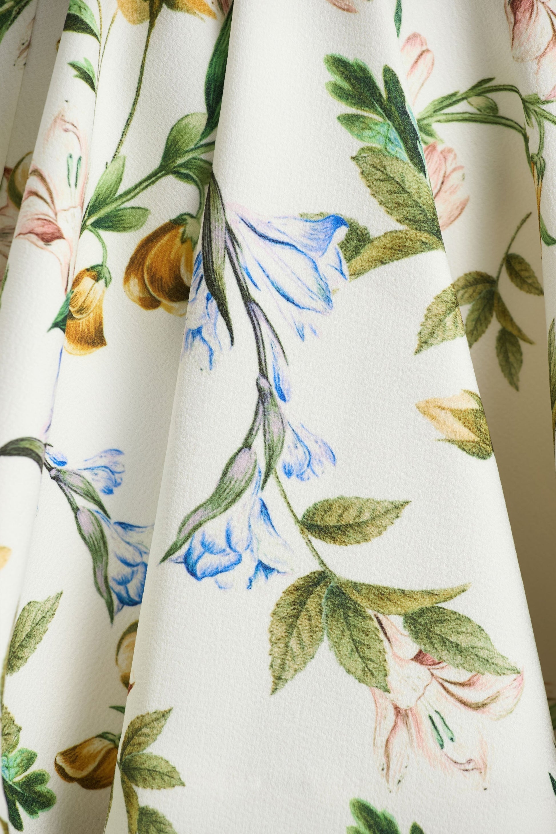 Valerian | Lemon Floral Print Bandeau Mini Dress With Ruffle Hem