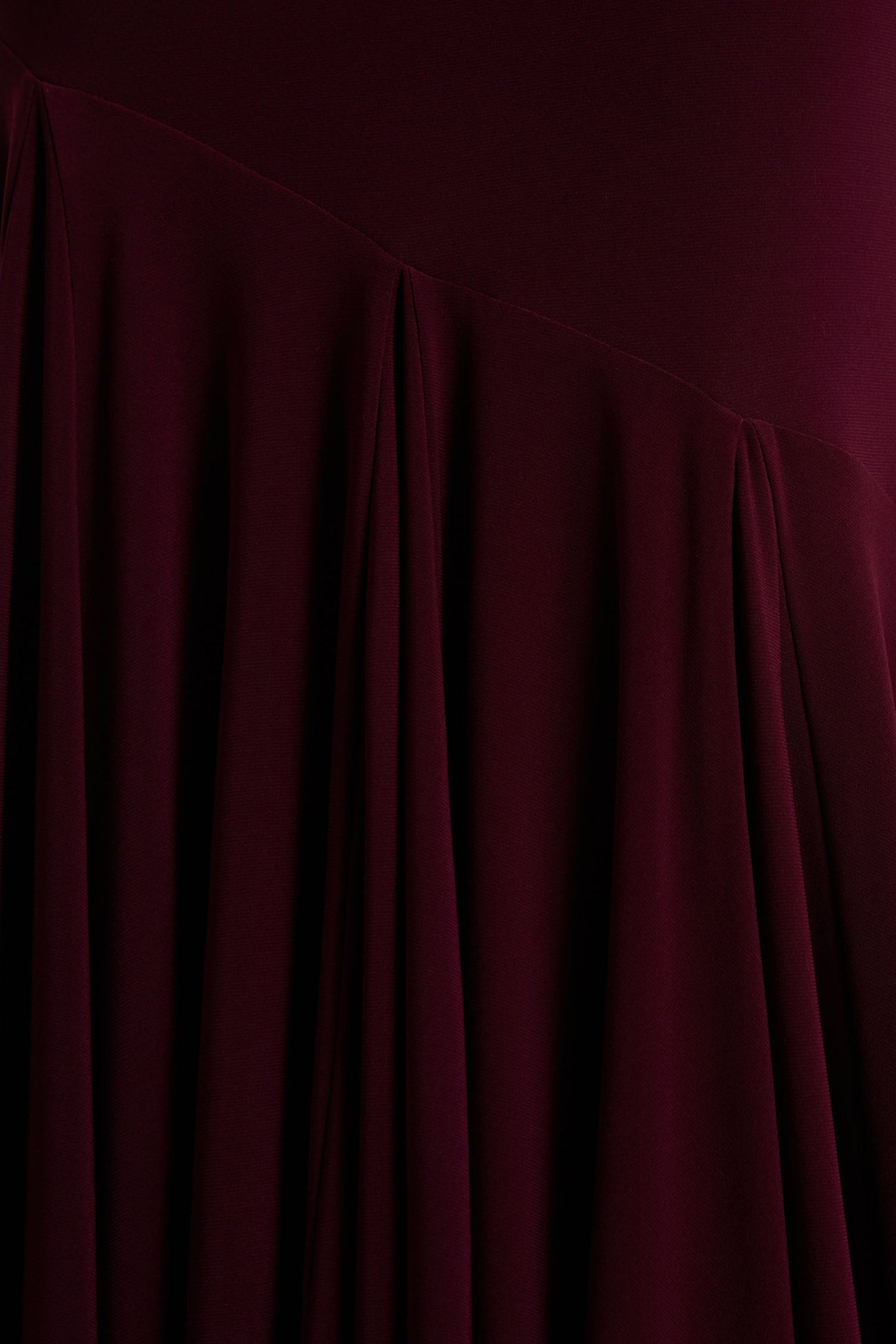 Zya | Dark Plum Asymmetric-Neck Fishtail Maxi Dress