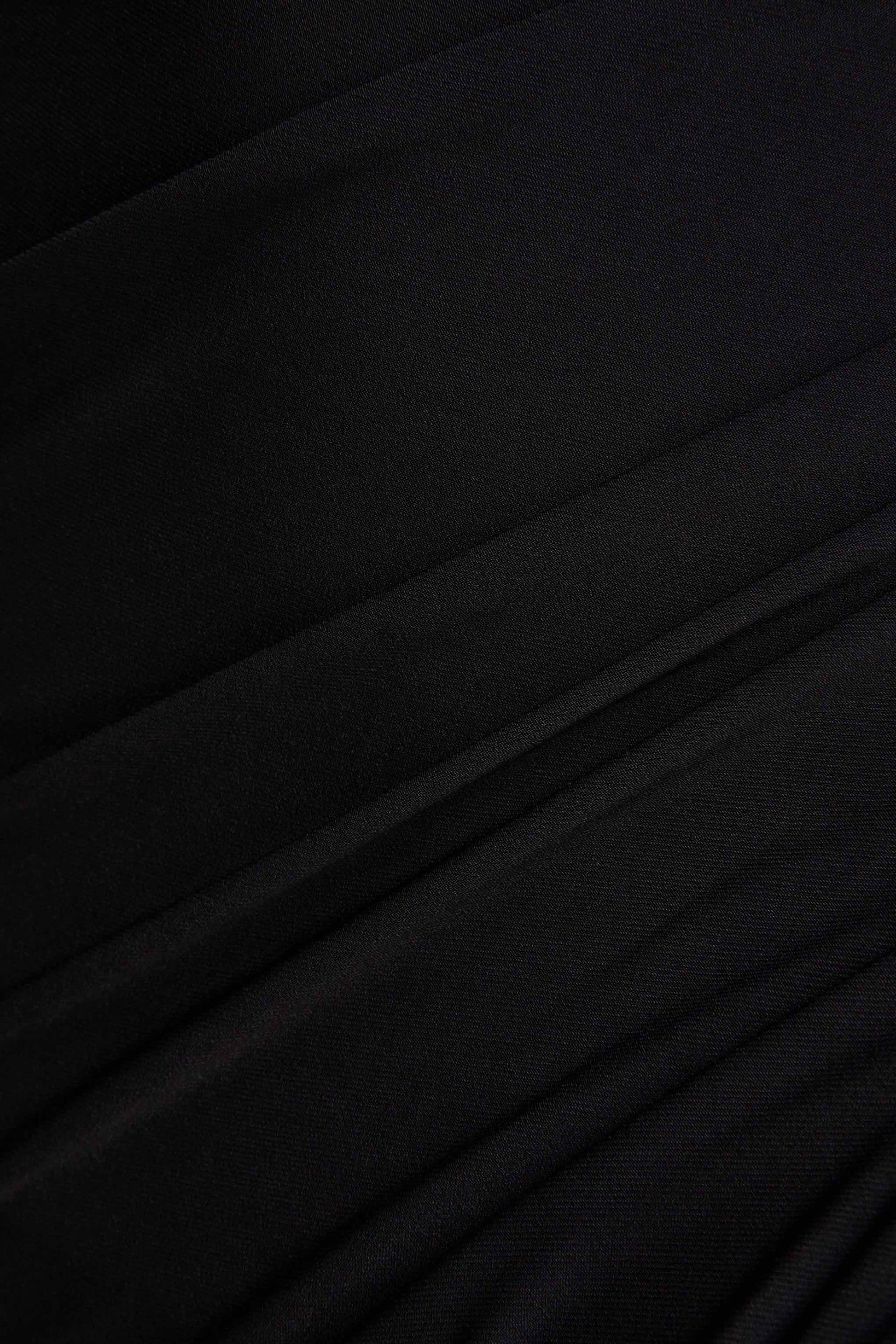 Amoura | Black Square-Neck Draped Wrap Maxi Dress