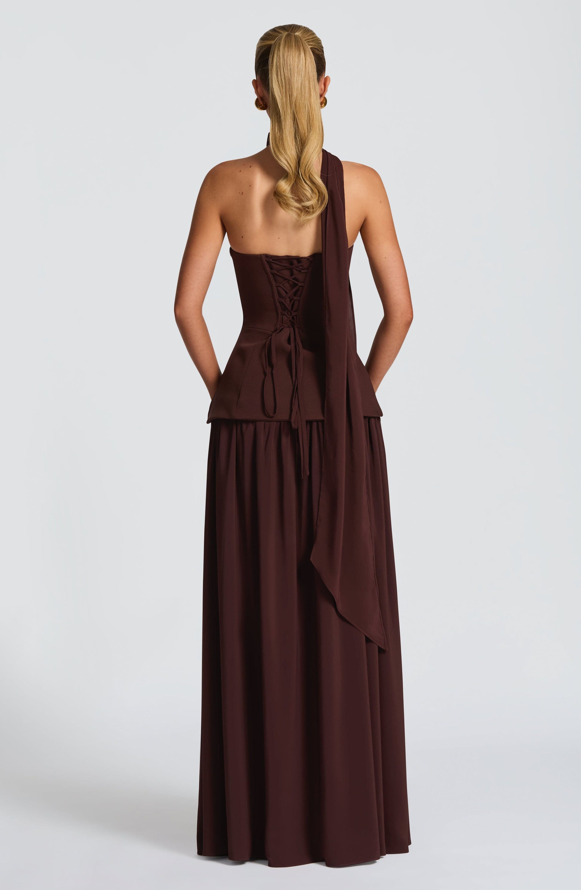 Vietta Maxi Dress Plum Brown