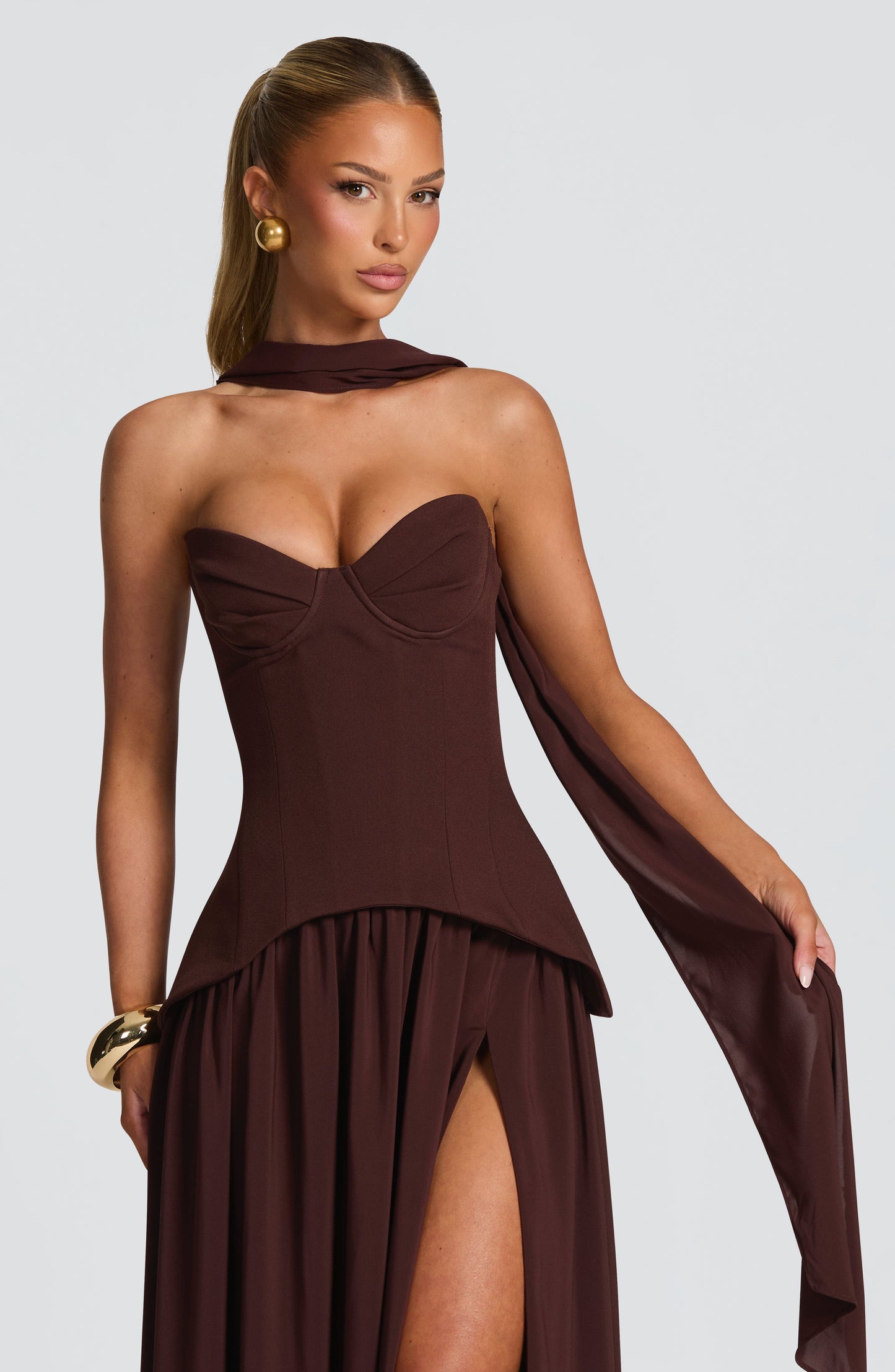Vietta Maxi Dress Plum Brown