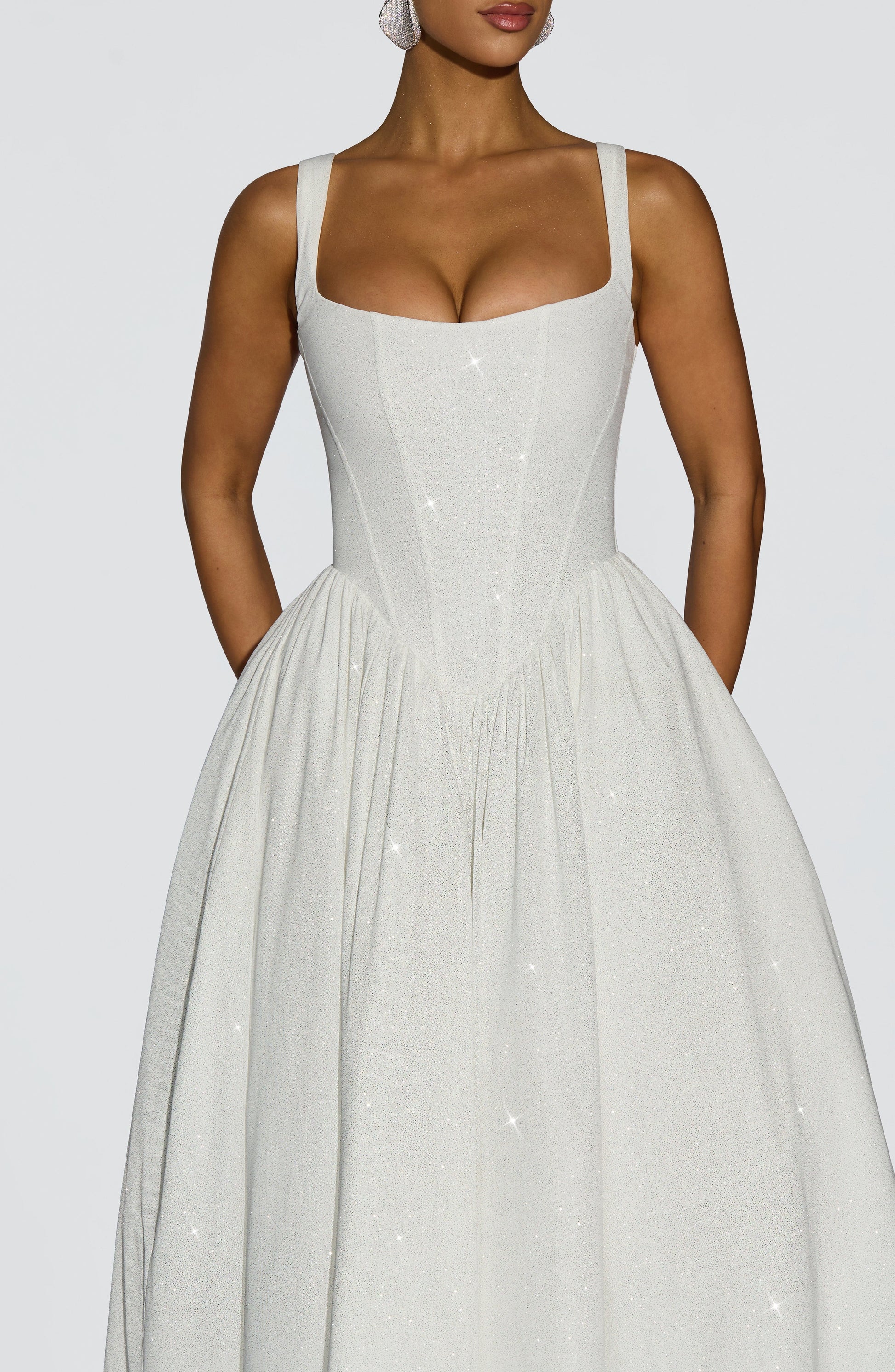 Vivienne Midi Dress Ivory Sparkle