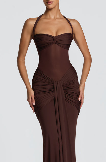 Vixen Maxi Dress Plum Brown