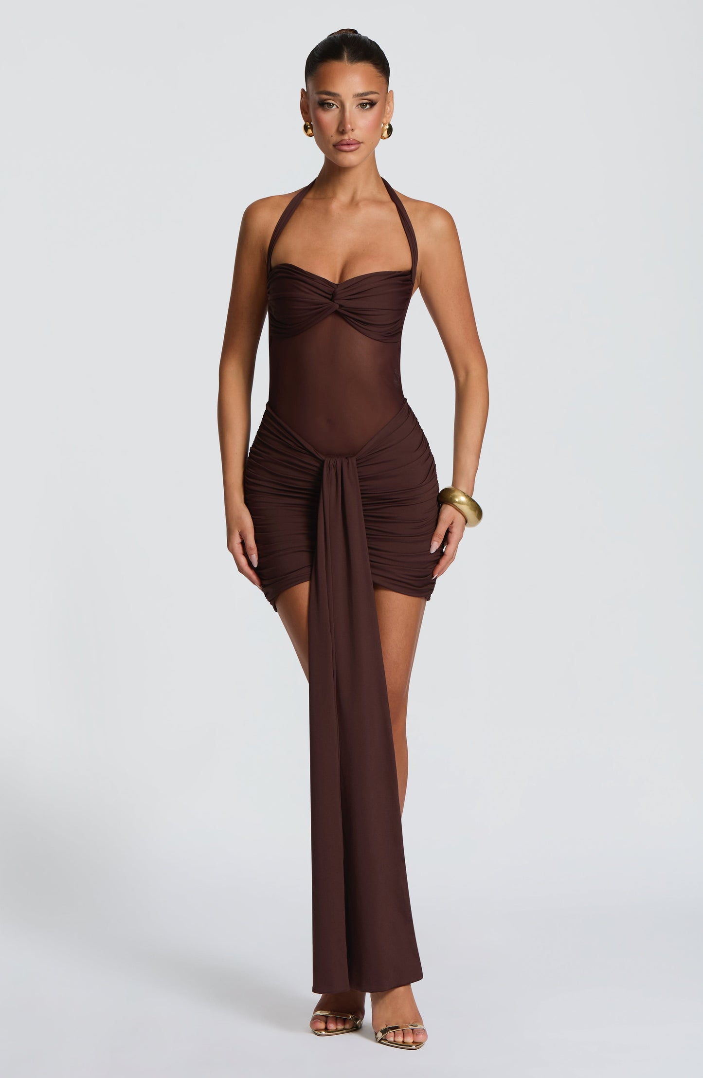 Vixen Mini Dress Plum Brown