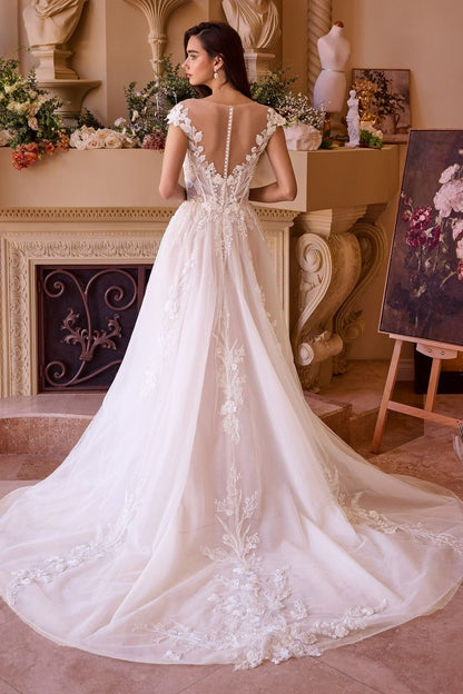 WL038 Cap Sleeve Bridal Ball Gown Andrea & Leo