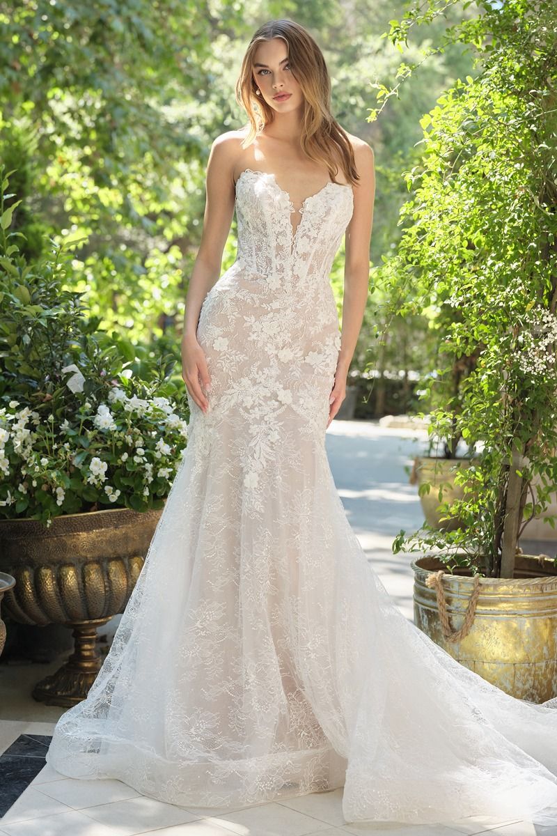WL072 Blooming Dianthus Mermaid Gown Andrea & Leo